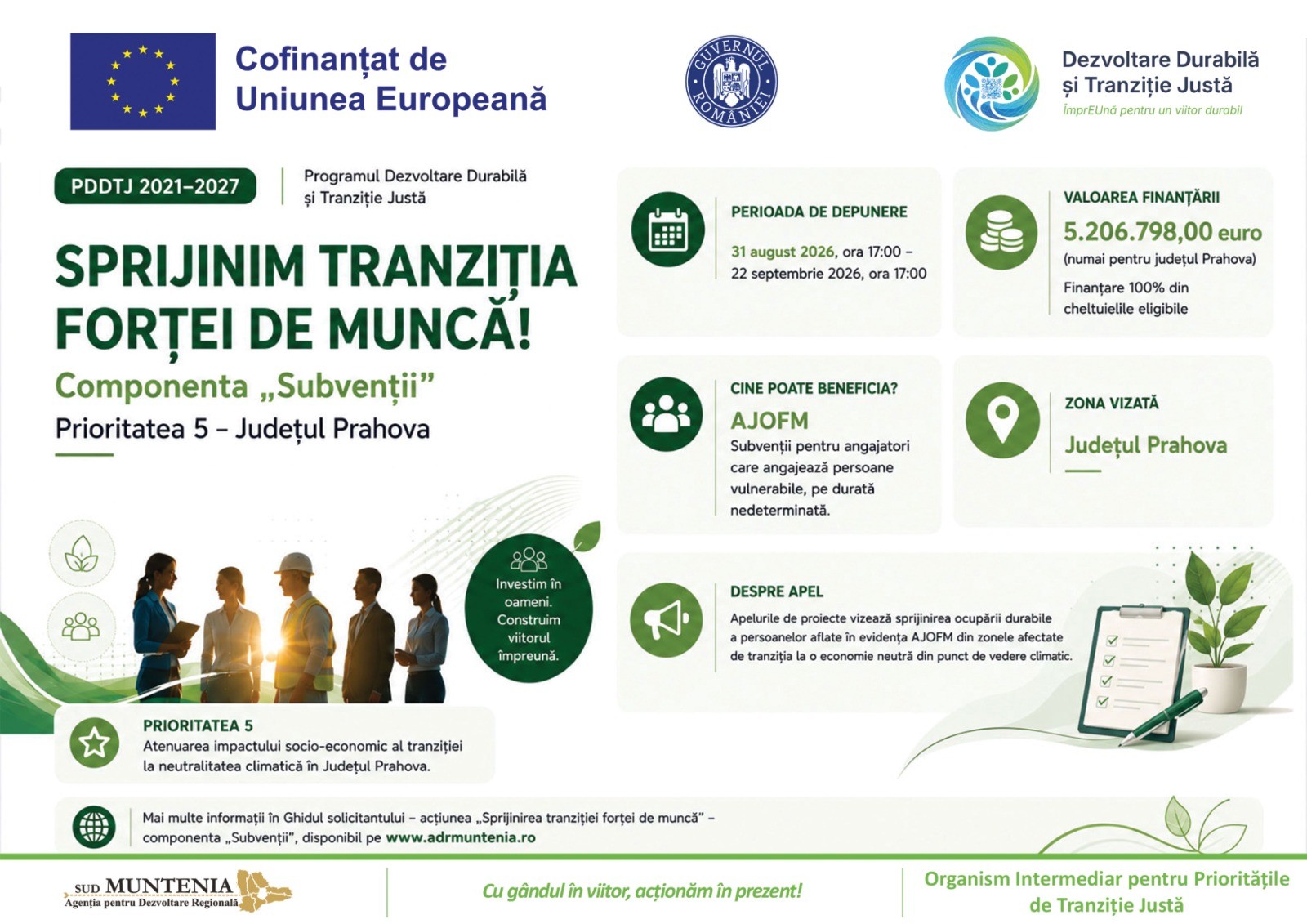 5,2 milioane de euro pentru sprijinirea ocupării forței de muncă în Prahova